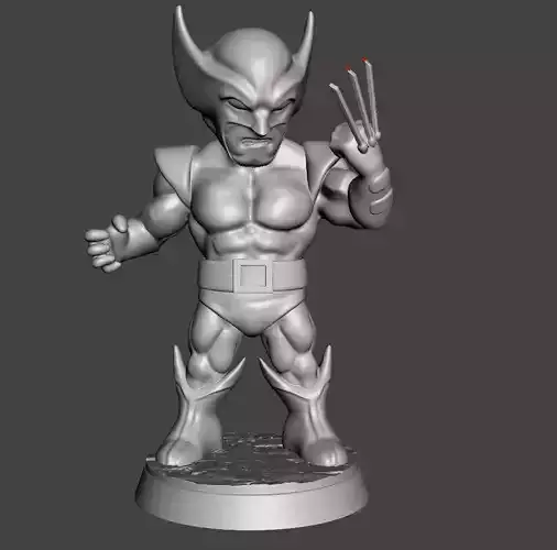 wolverine chibi 3d model for 3d printing 