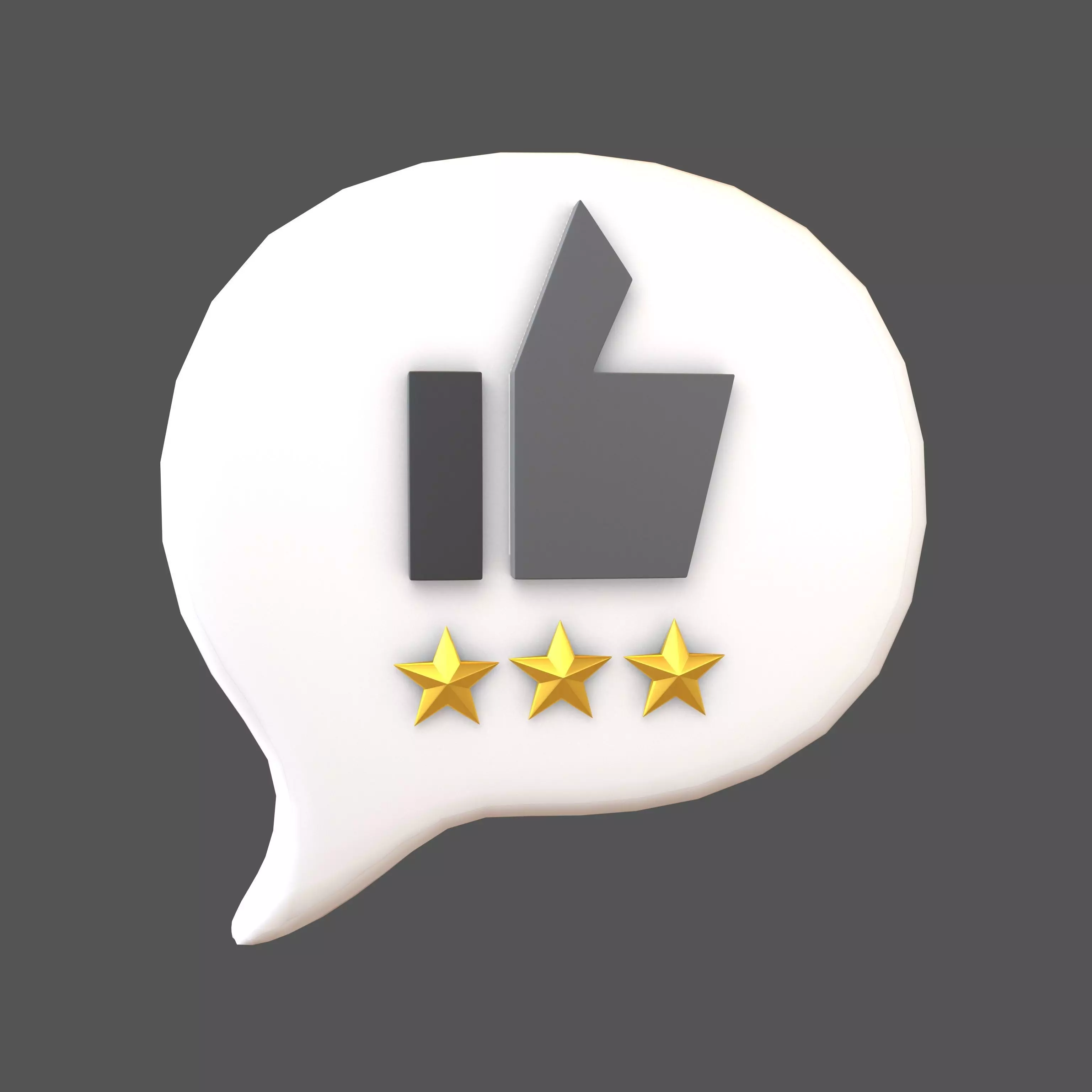 Rating Three Star Bubble Icon V1 006 Low-poly 3D model_0