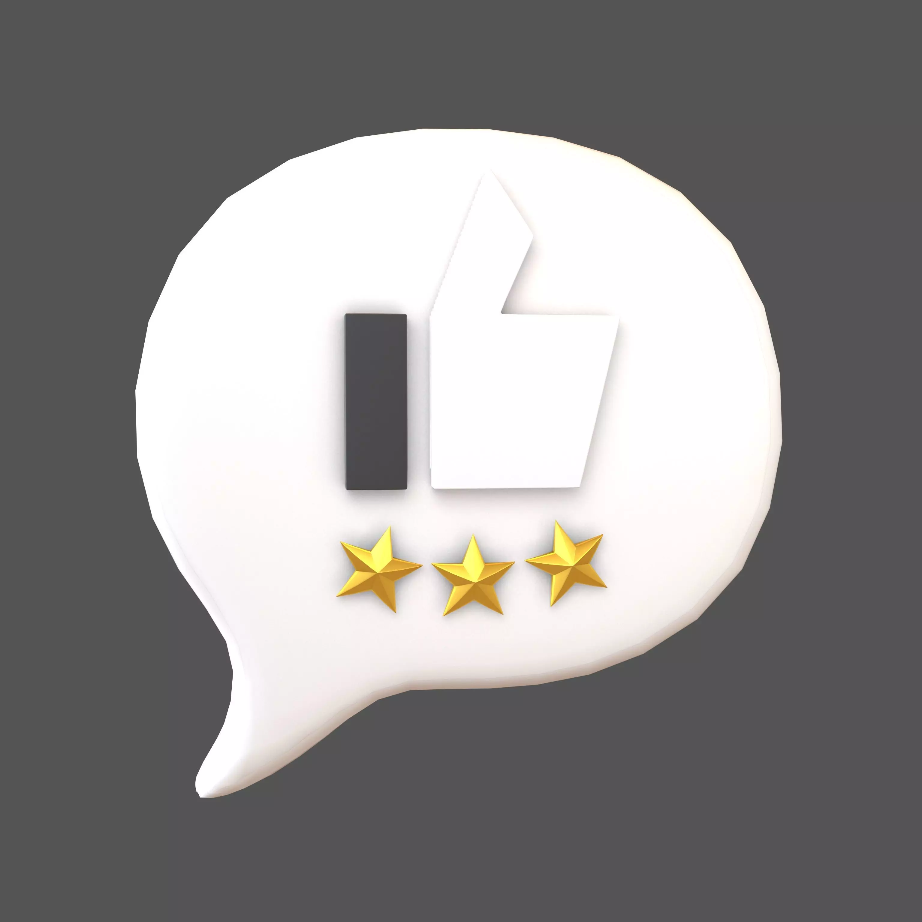 Rating Three Star Bubble Icon V2 006 Low-poly 3D model_0