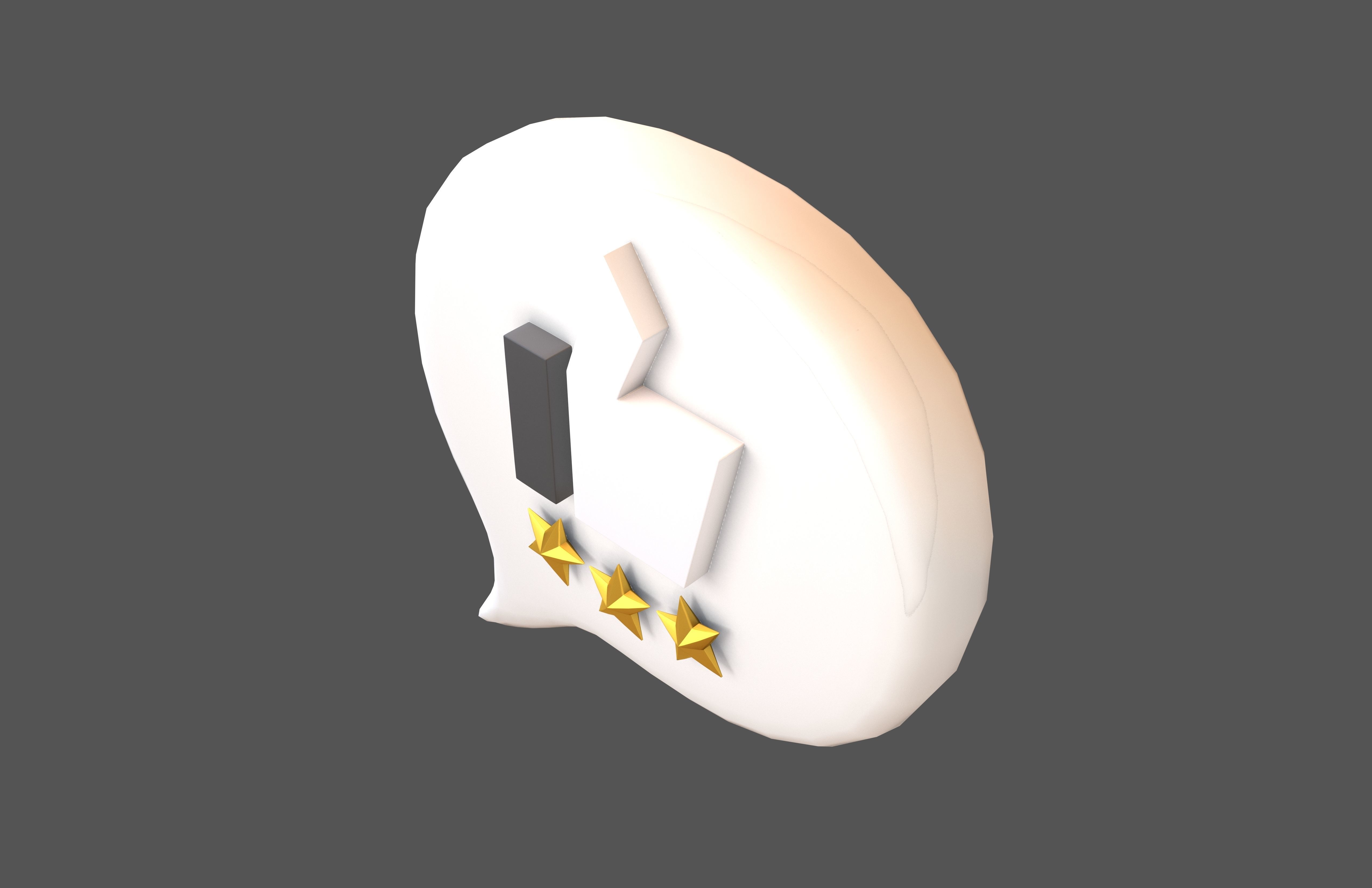Rating Three Star Bubble Icon V2 006 Low-poly 3D model_1