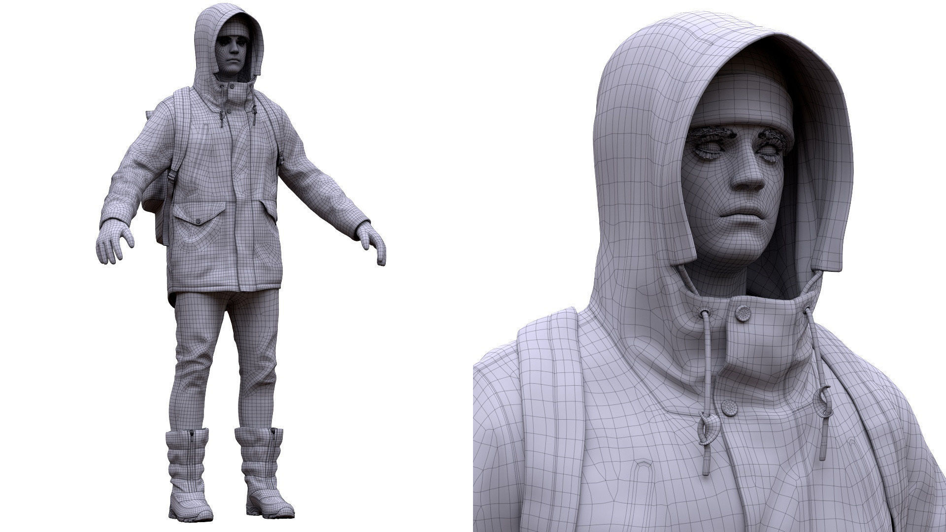 Mens and Womens Winter Outfit 2 3D Model Collection_22