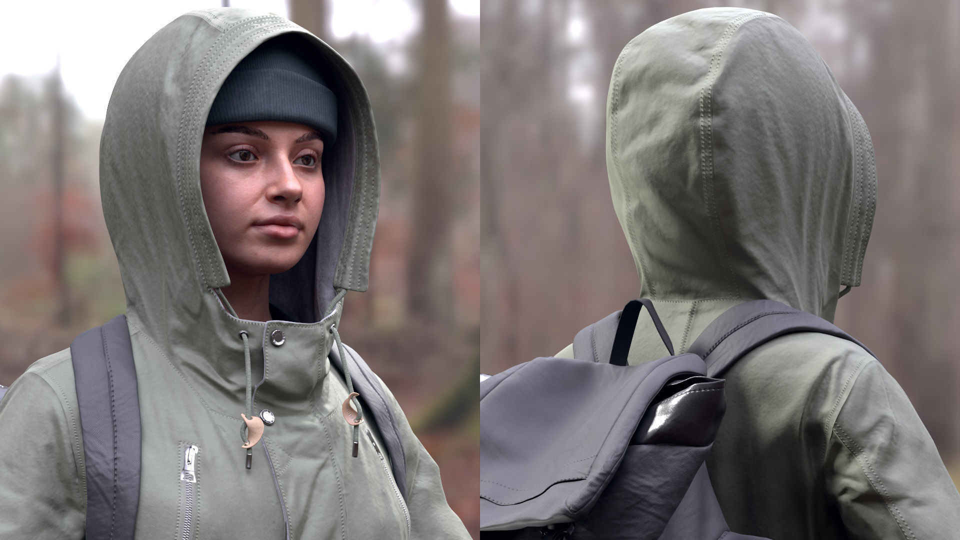 Mens and Womens Winter Outfit 2 3D Model Collection_36