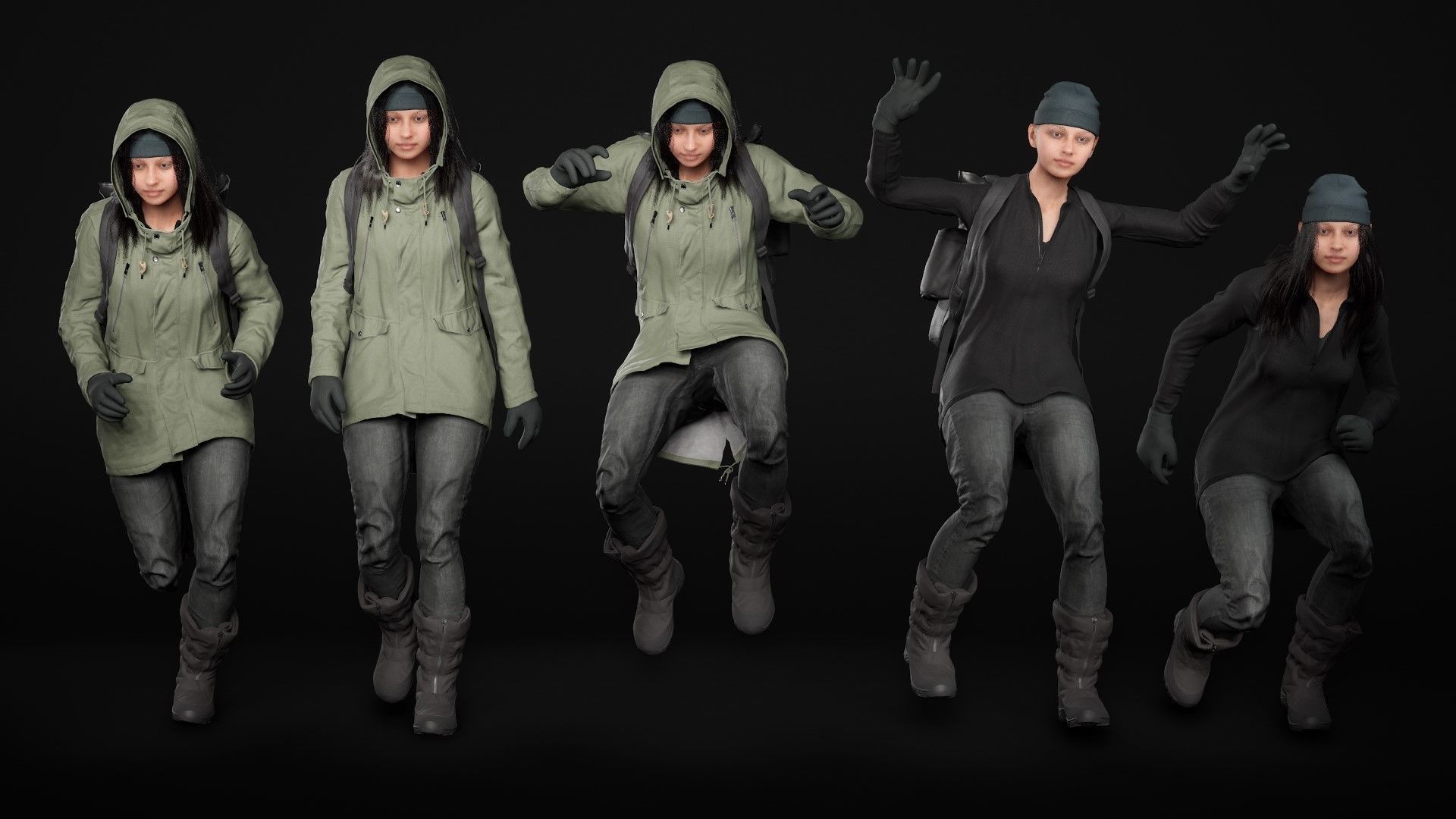 Mens and Womens Winter Outfit 2 3D Model Collection_53