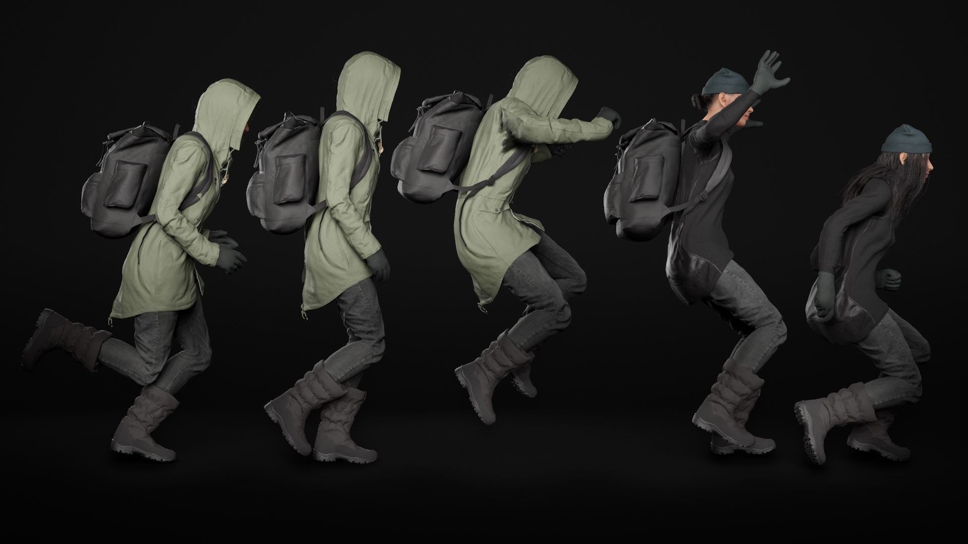 Mens and Womens Winter Outfit 2 3D Model Collection_52