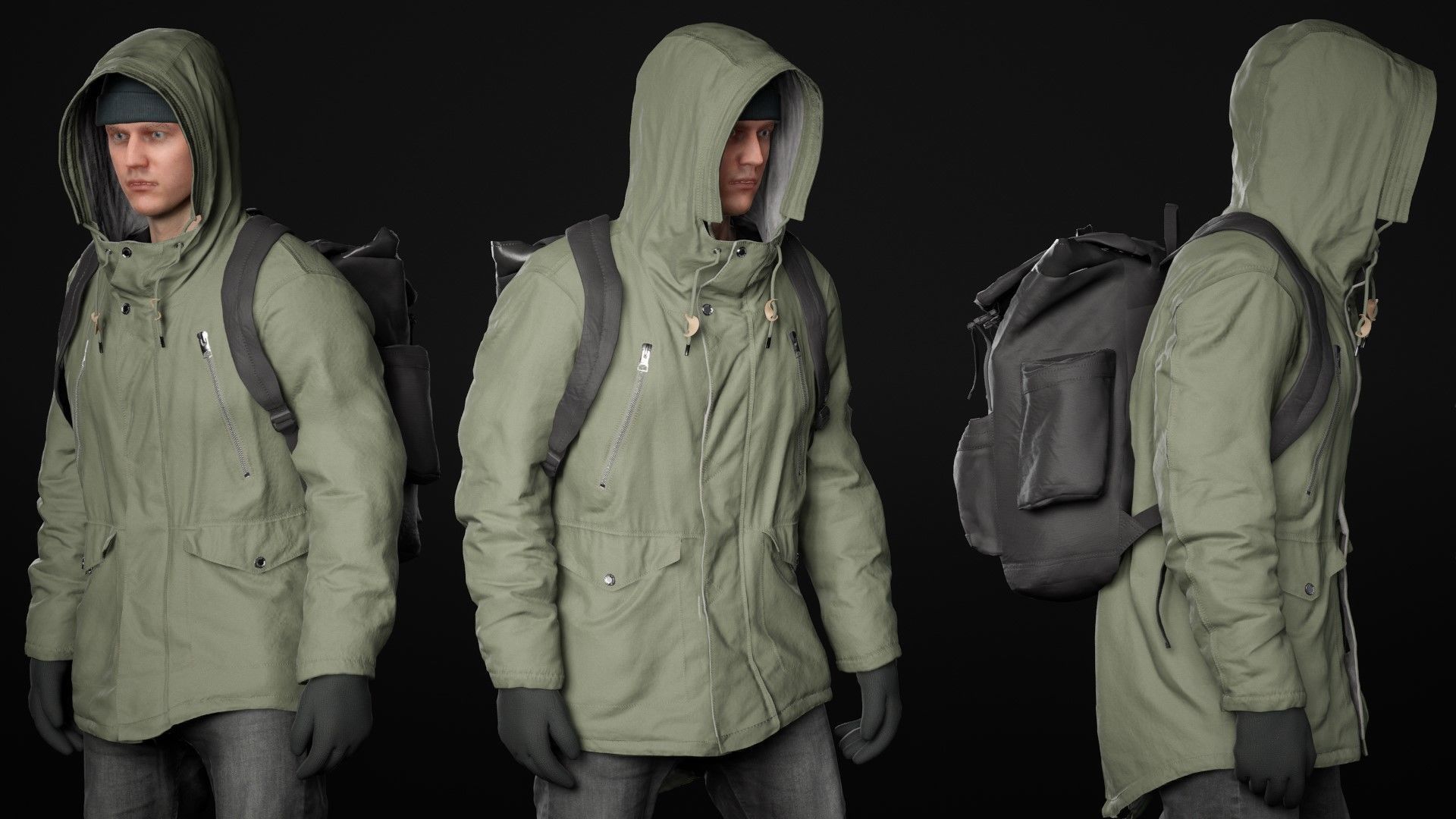 Mens and Womens Winter Outfit 2 3D Model Collection_31