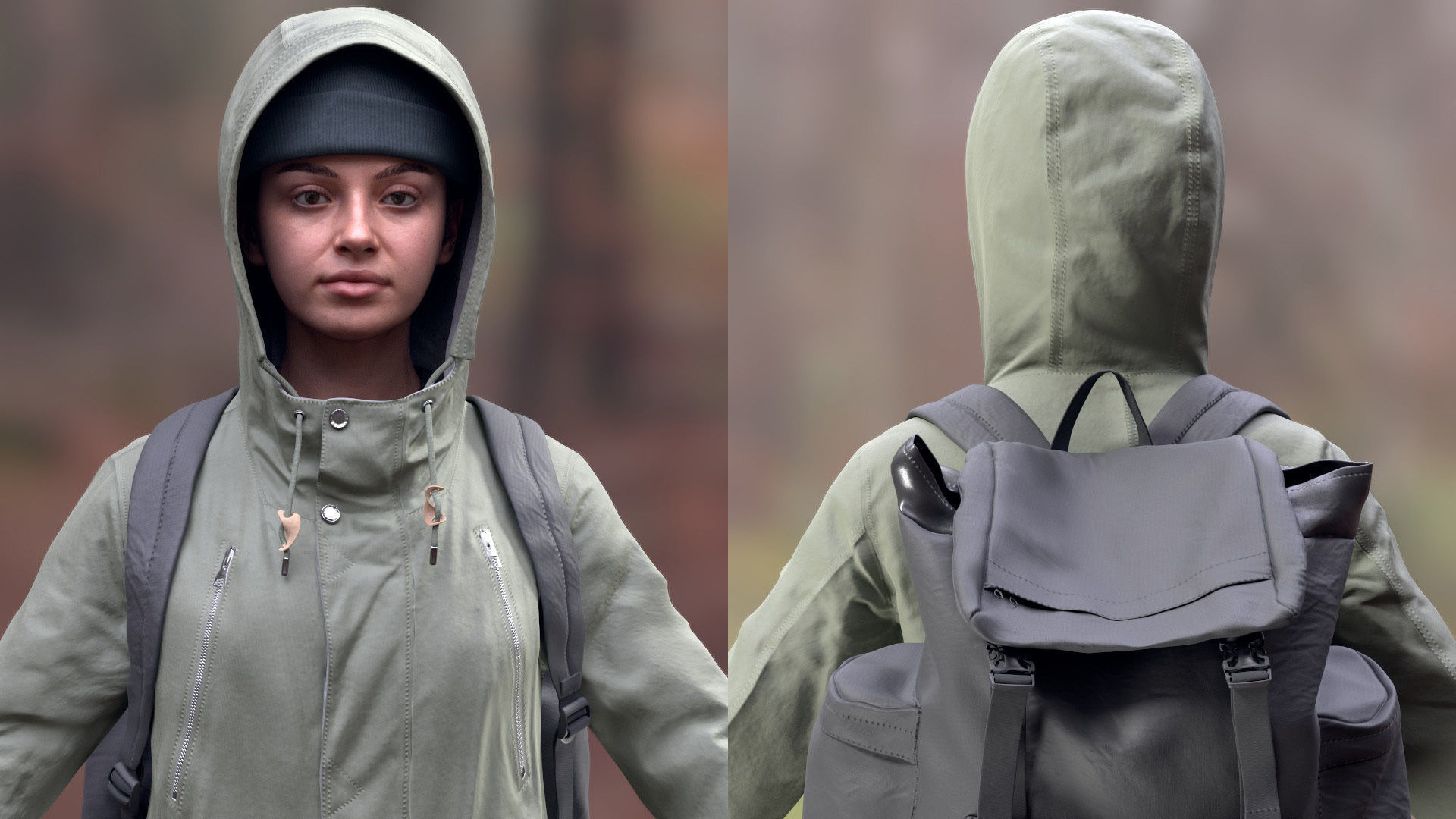 Mens and Womens Winter Outfit 2 3D Model Collection_37