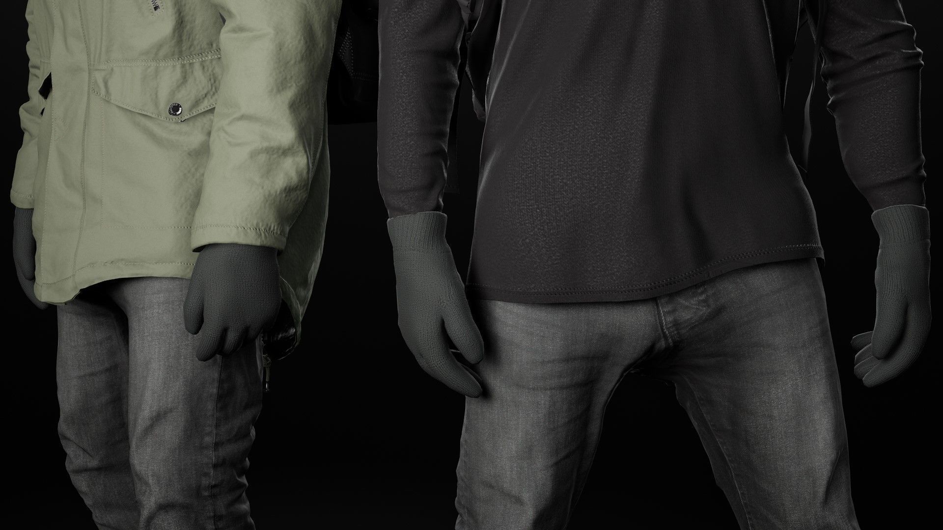 Mens and Womens Winter Outfit 2 3D Model Collection_27