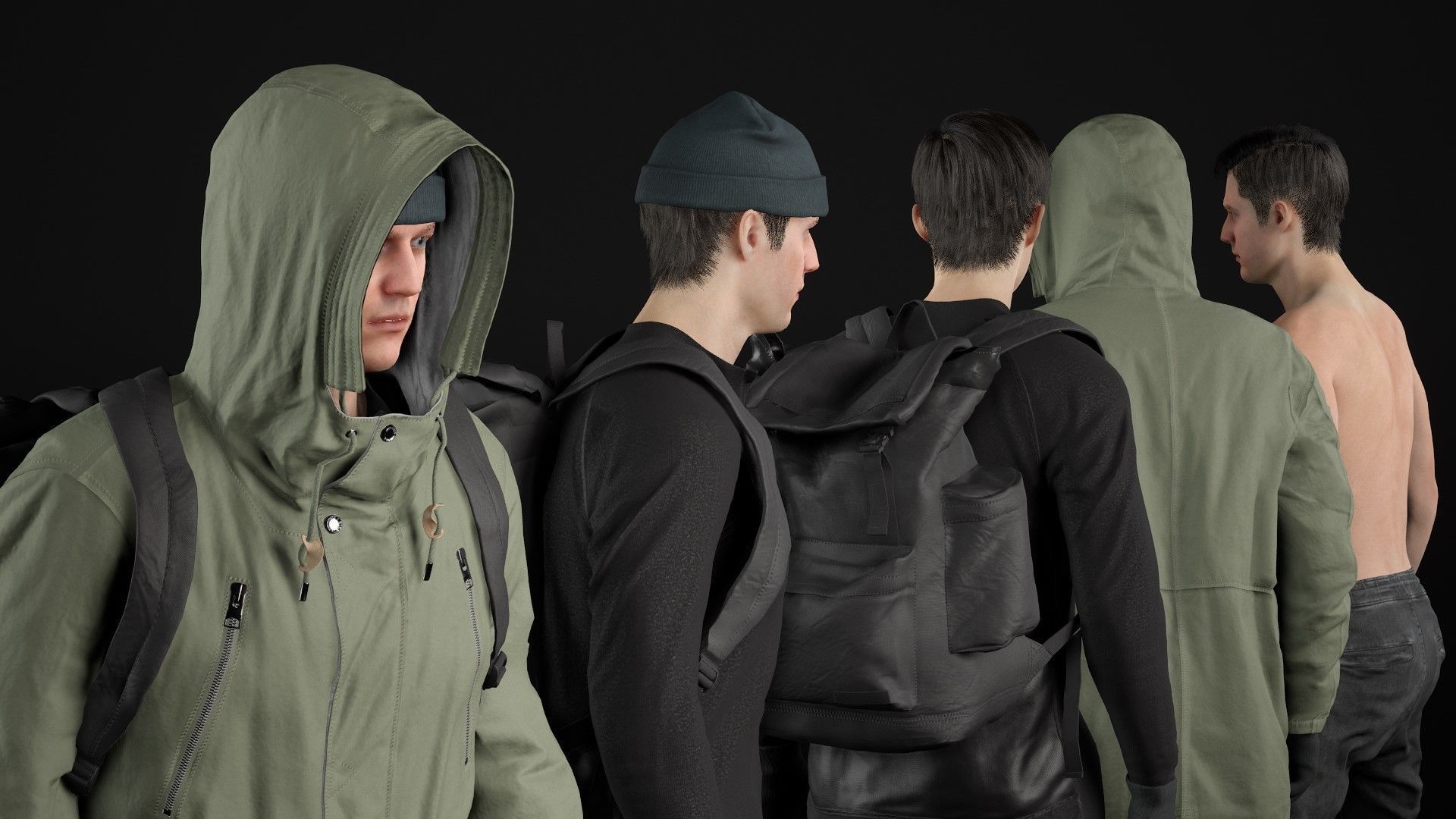 Mens and Womens Winter Outfit 2 3D Model Collection_32