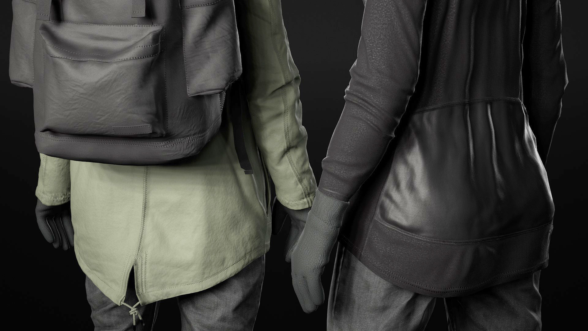 Mens and Womens Winter Outfit 2 3D Model Collection_50