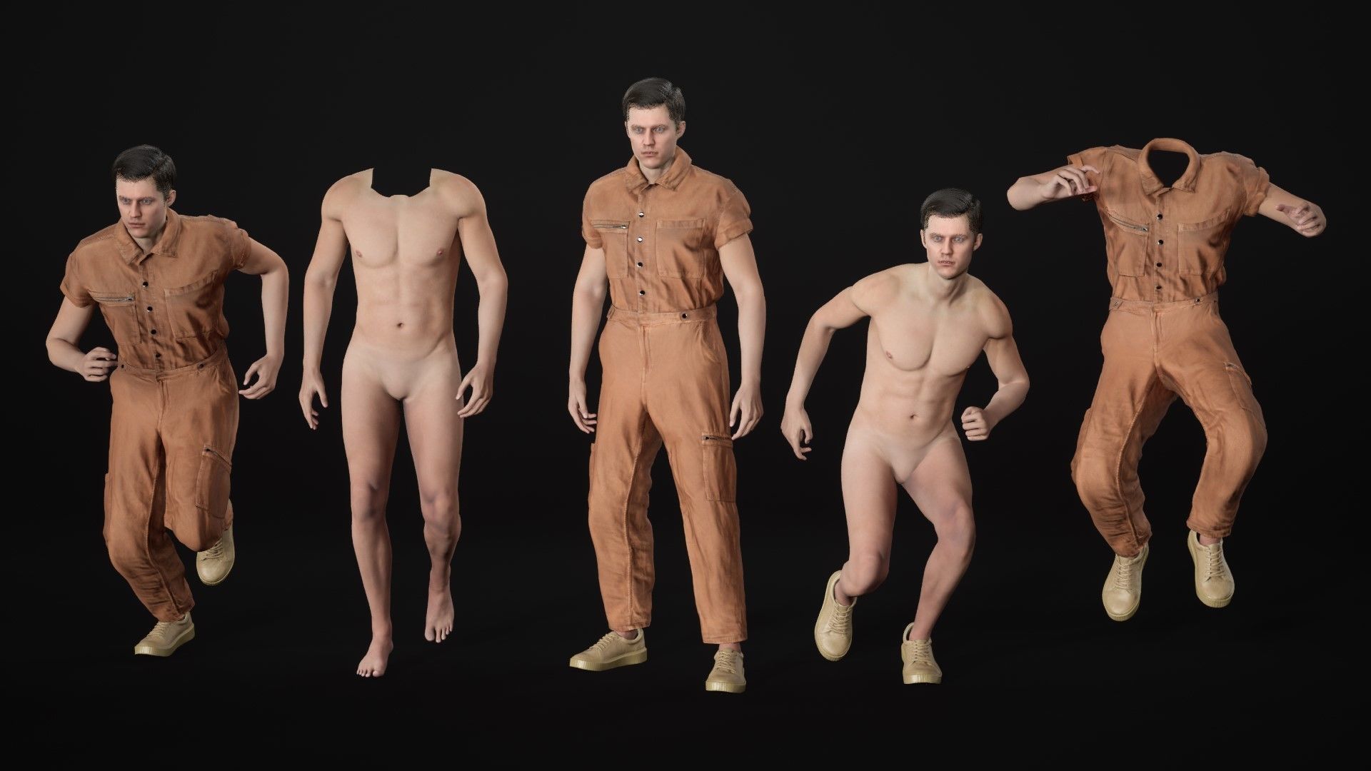 Mens and Womens Overalls 1 3D Model Collection_28