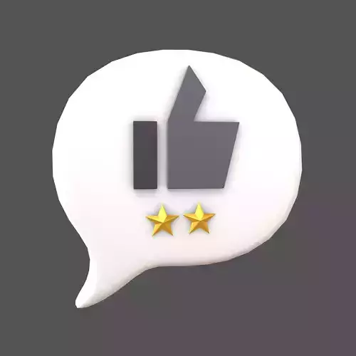 Rating Two Star Bubble Icon V1 006