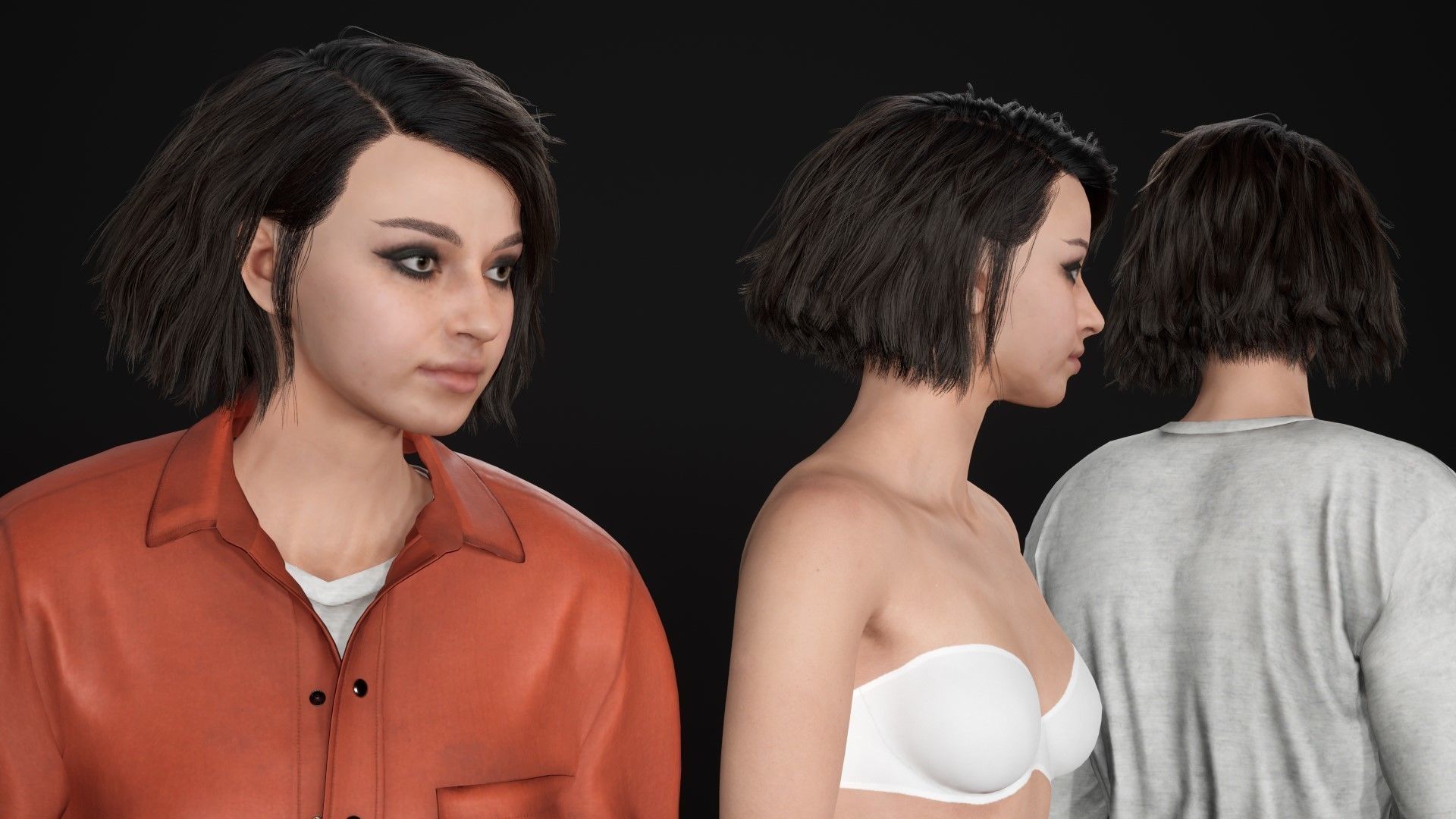 Mens and Womens Prison Uniform 1 3D Model Collection_41