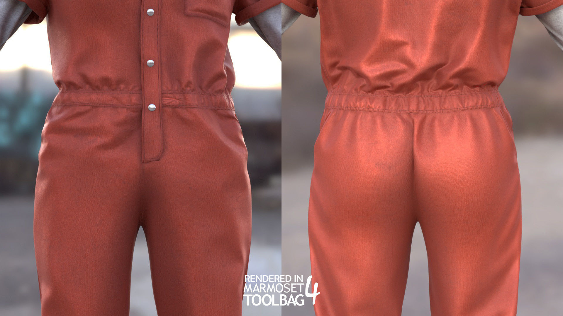 Mens and Womens Prison Uniform 1 3D Model Collection_32