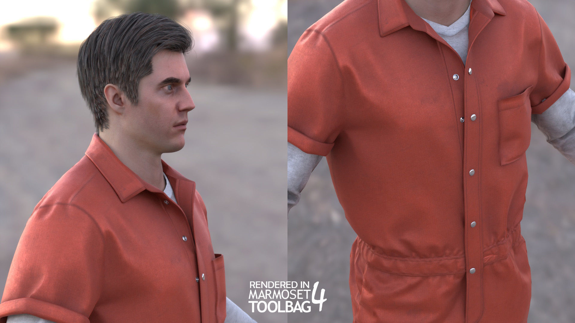 Mens and Womens Prison Uniform 1 3D Model Collection_15