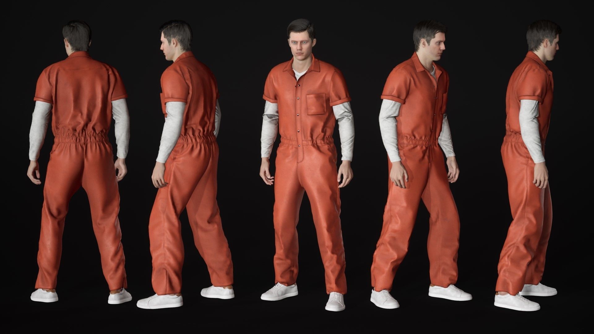 Mens and Womens Prison Uniform 1 3D Model Collection_23
