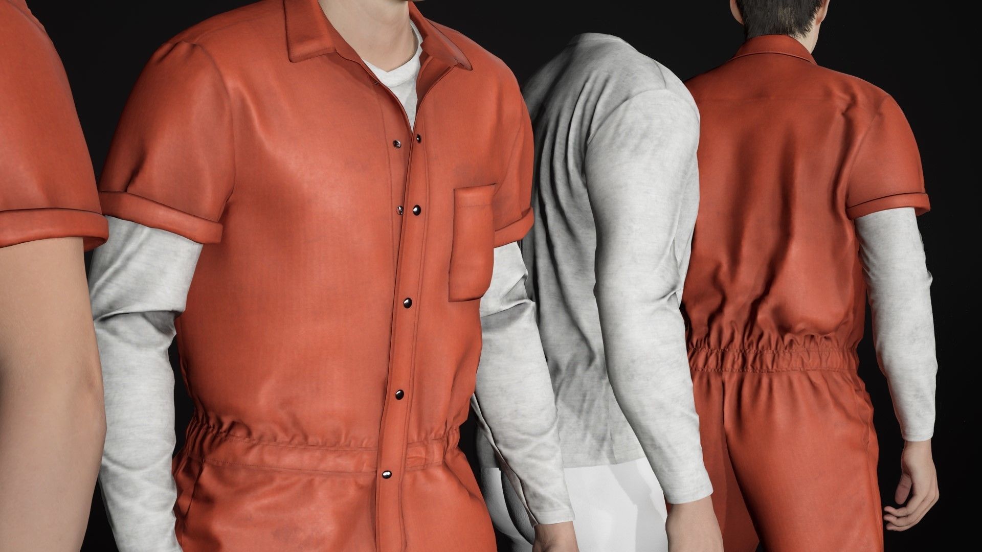 Mens and Womens Prison Uniform 1 3D Model Collection_29