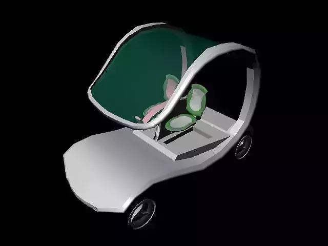 Golf Cart 3D Model in Autodesk Maya