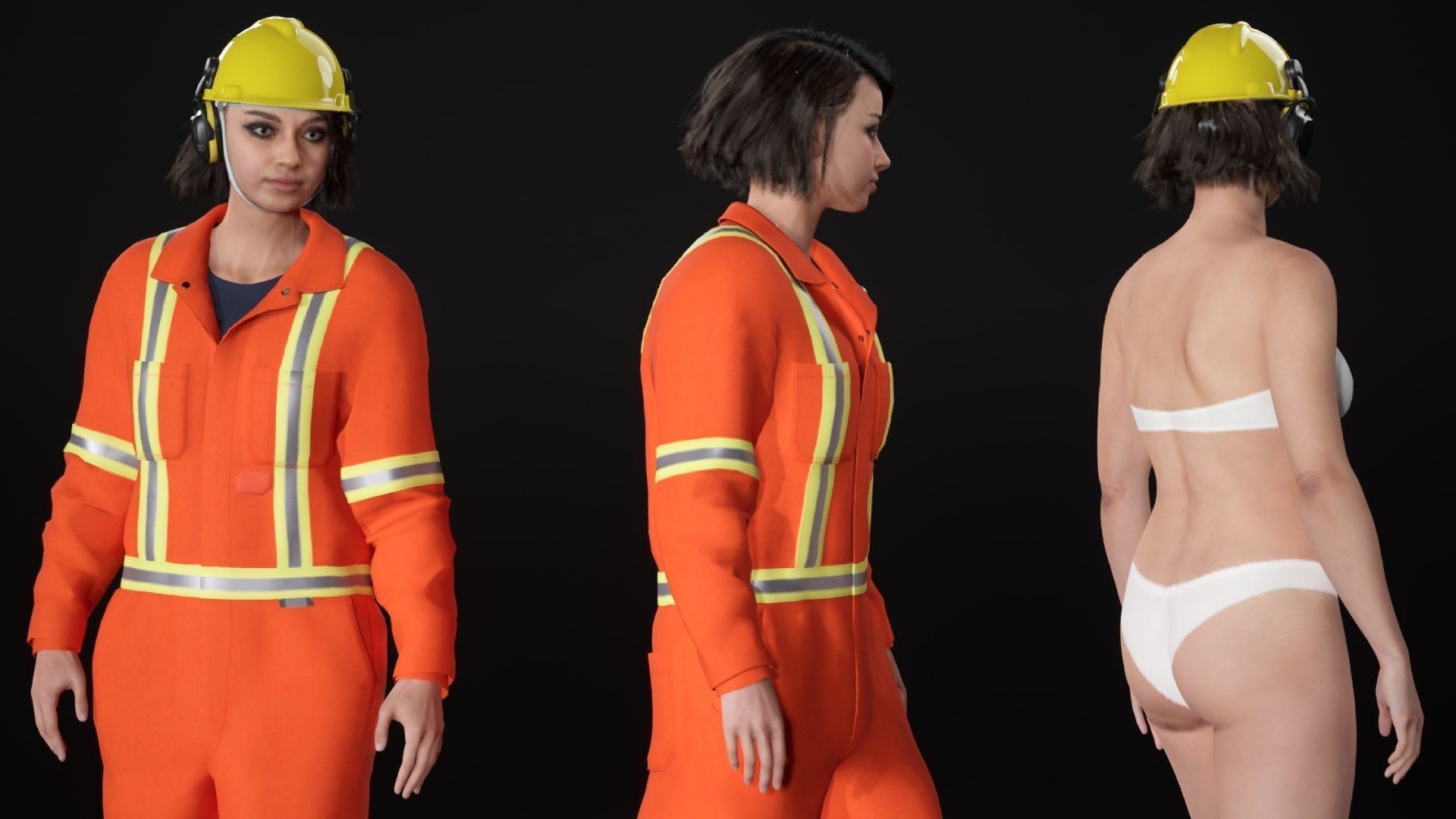 Mens and Womens Prison Uniform 1 3D Model Collection_44