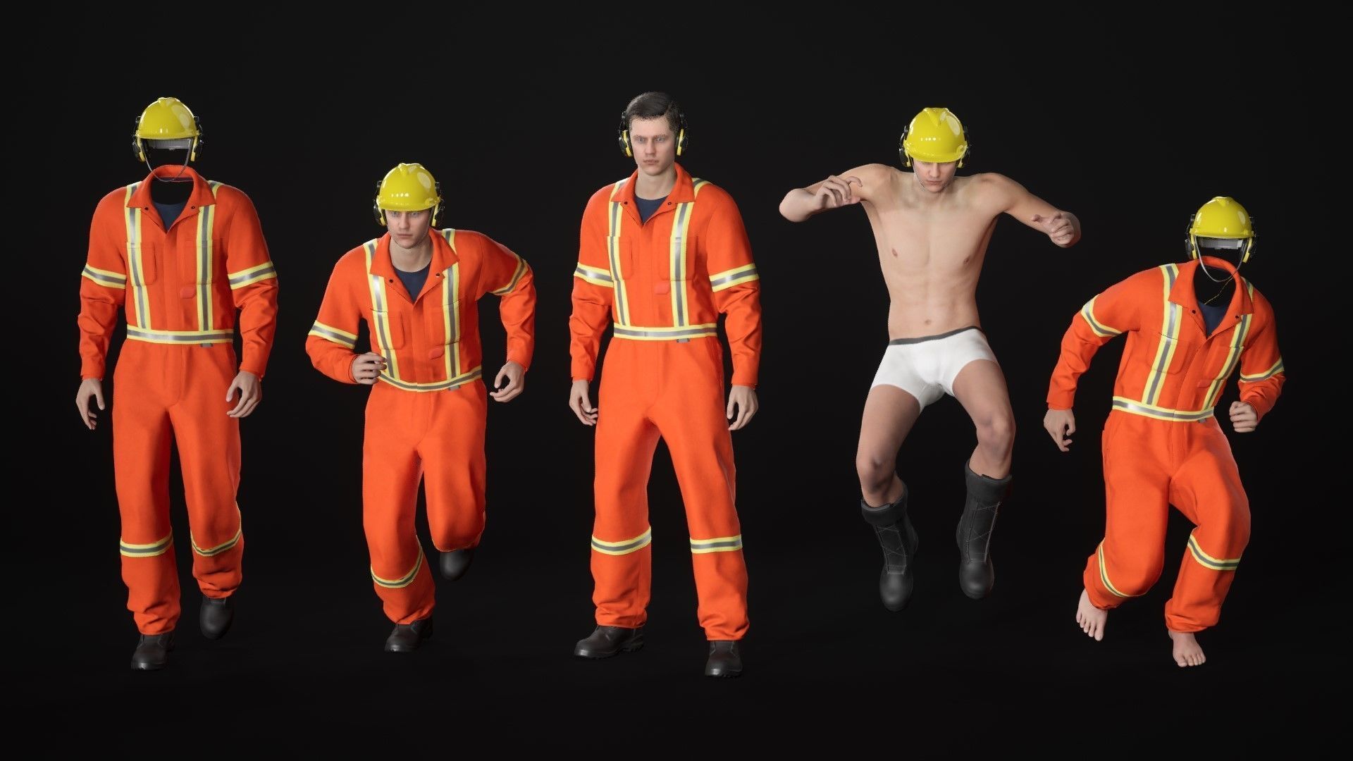 Mens and Womens Prison Uniform 1 3D Model Collection_29