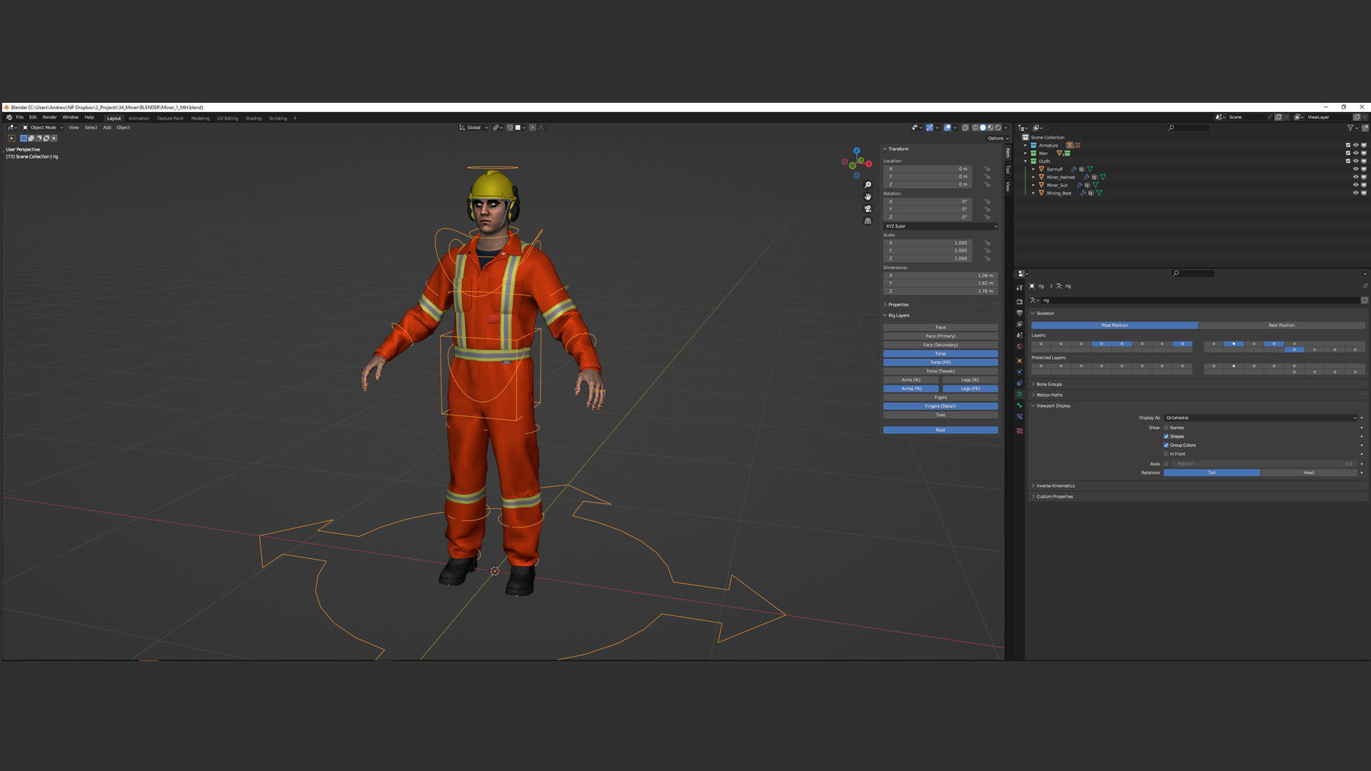 Mens and Womens Prison Uniform 1 3D Model Collection_48