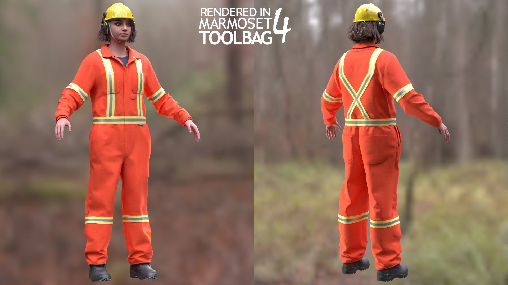 Mens and Womens Prison Uniform 1 3D Model Collection_10