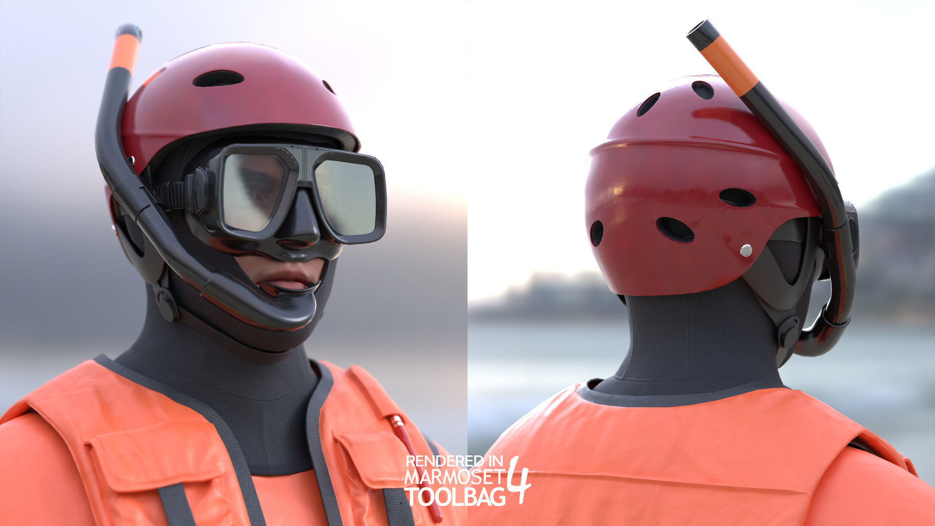 Mens and Womens Rescue Swimming Suit 1 3D Model Collection_16