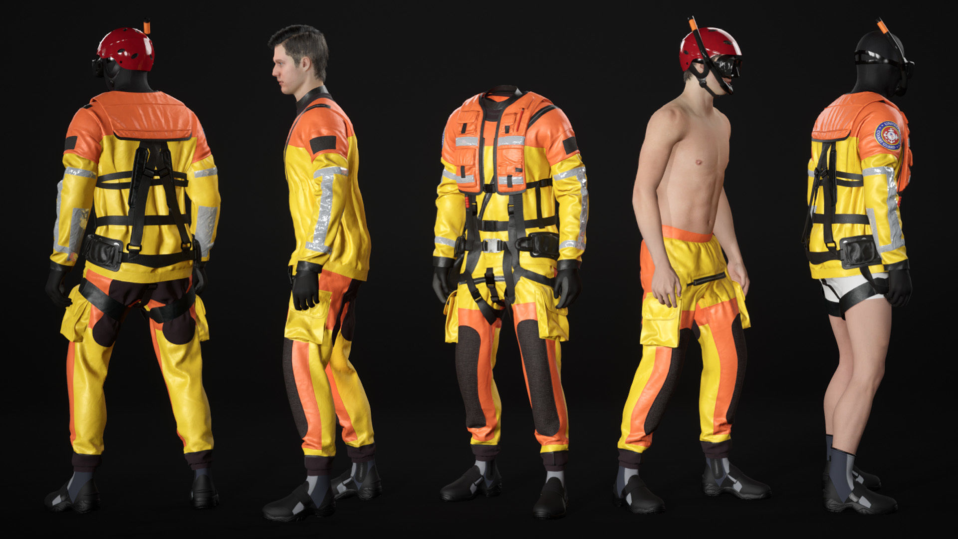 Mens and Womens Rescue Swimming Suit 1 3D Model Collection_26