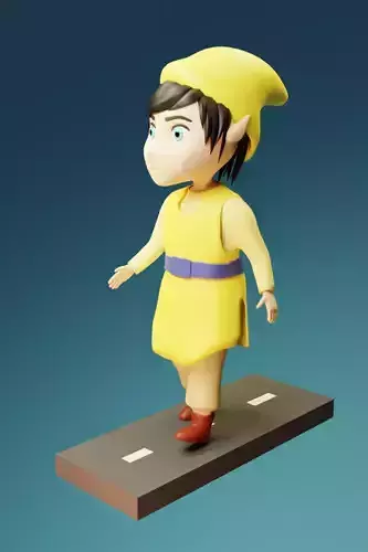 Cute 3d Chibi Low-poly Model Low-poly 3D model