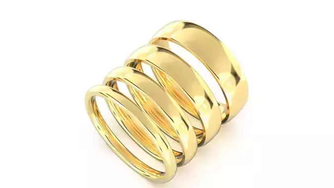 Classic Full Court Band Ring for Men R035