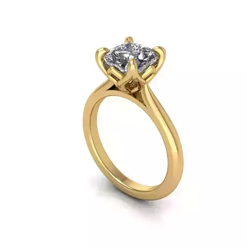 Solitaire Twist Prong Diamond Ring
