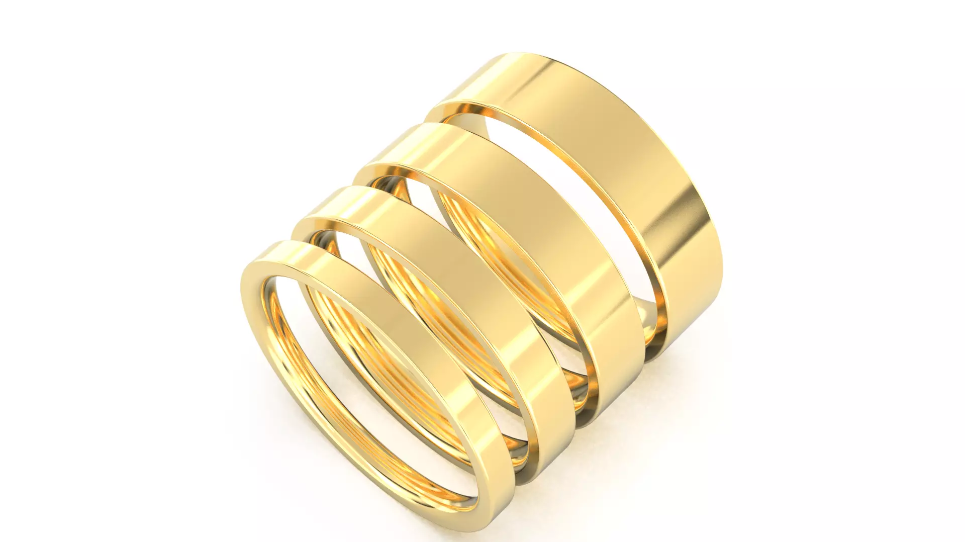 Flat Court Band Ring for Men R037 3D print model