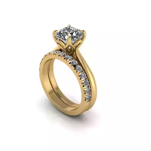 Solitaire Twist Prong Diamond Ring V02