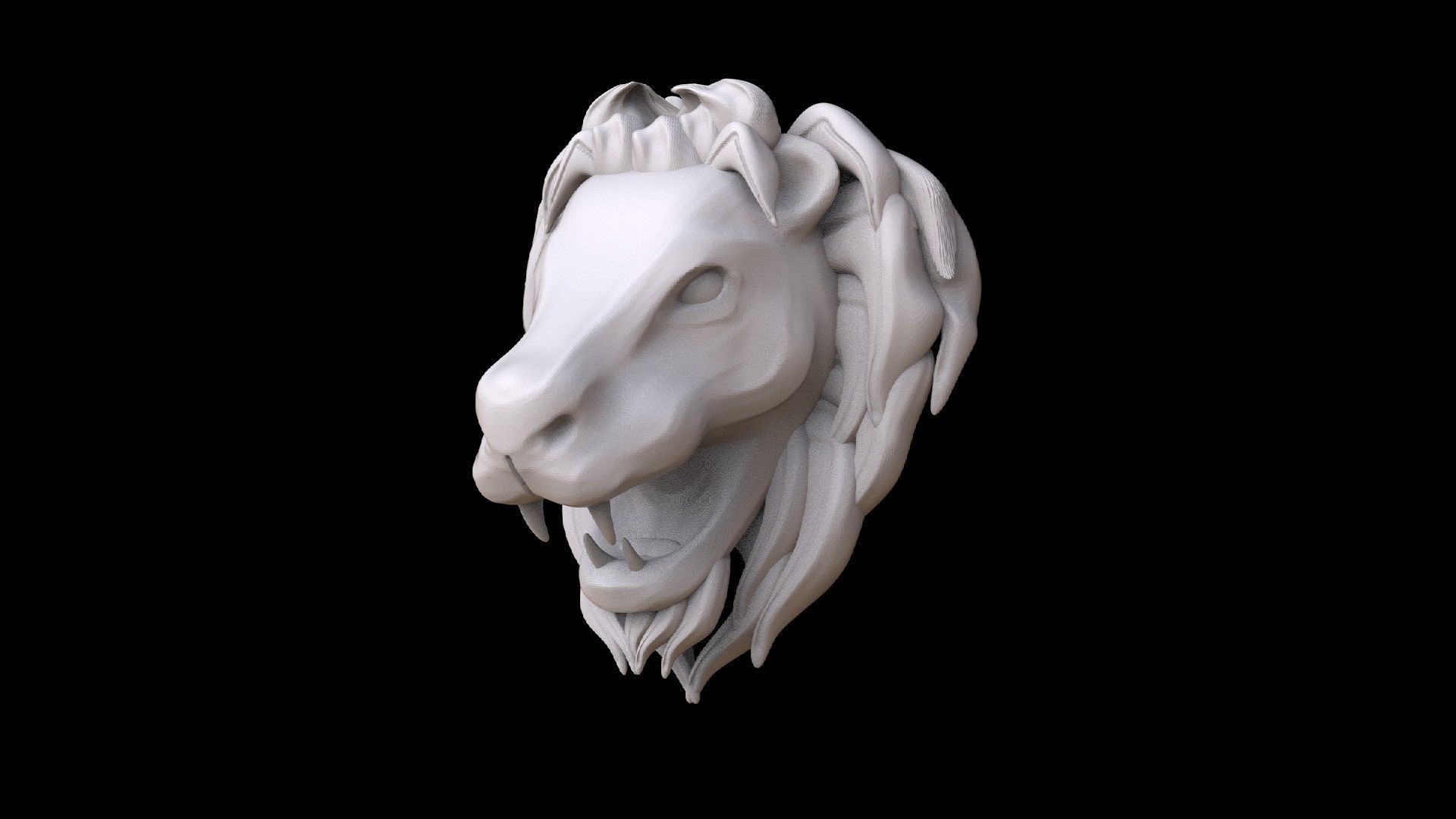 Lion Head   3D print model_1