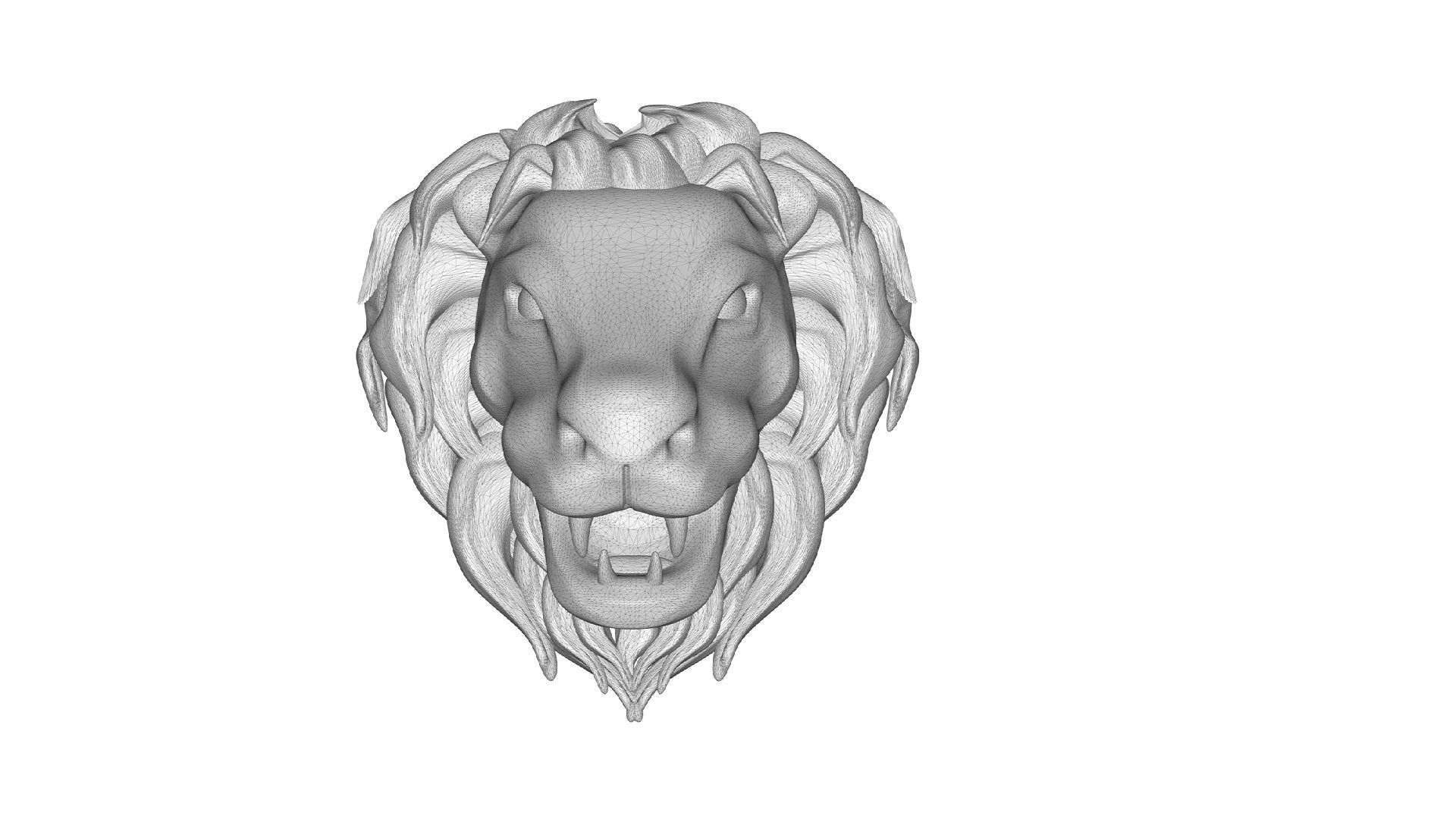 Lion Head   3D print model_4