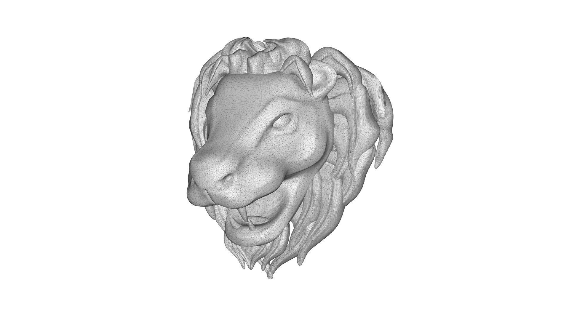 Lion Head   3D print model_5