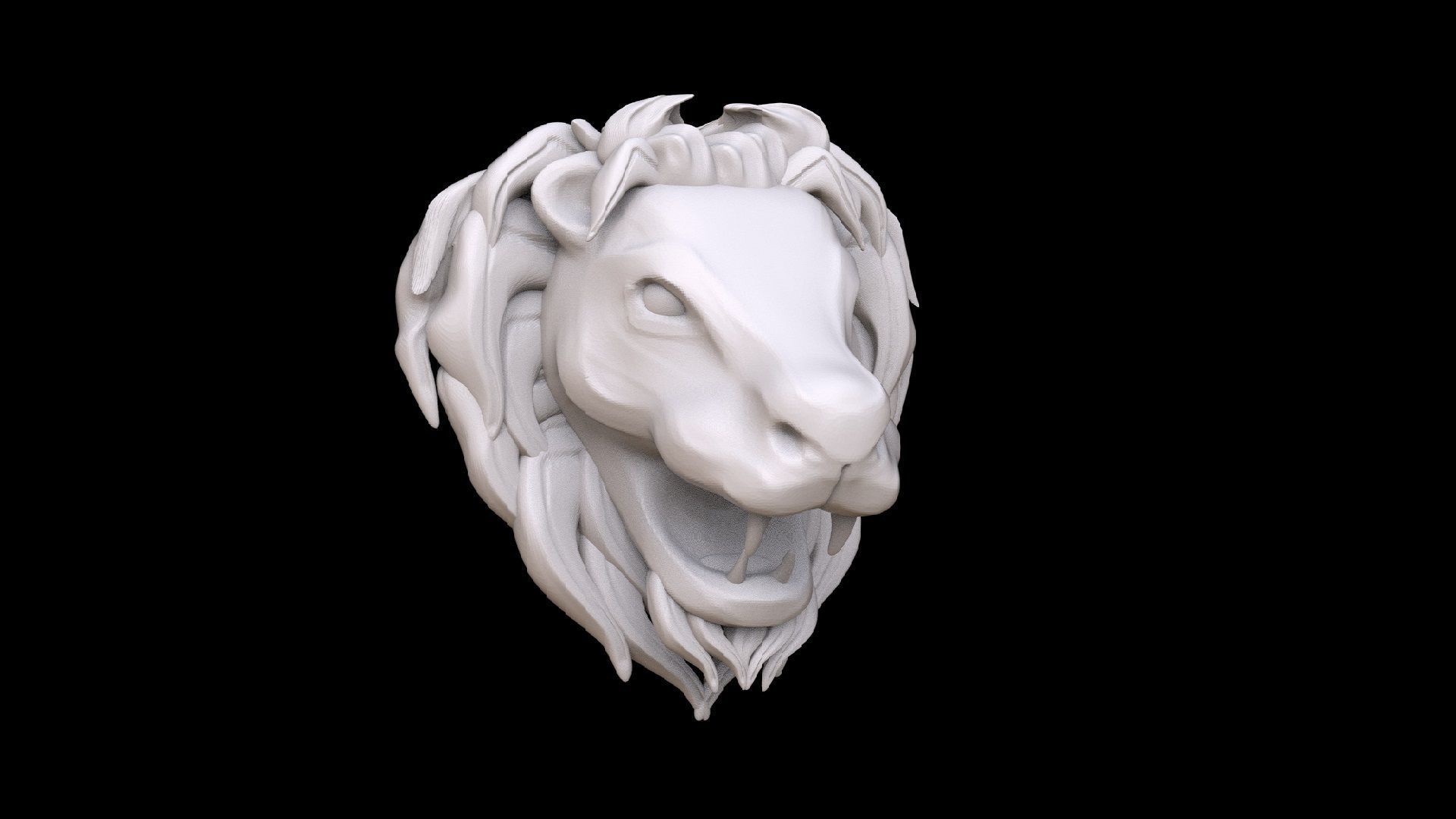Lion Head   3D print model_2