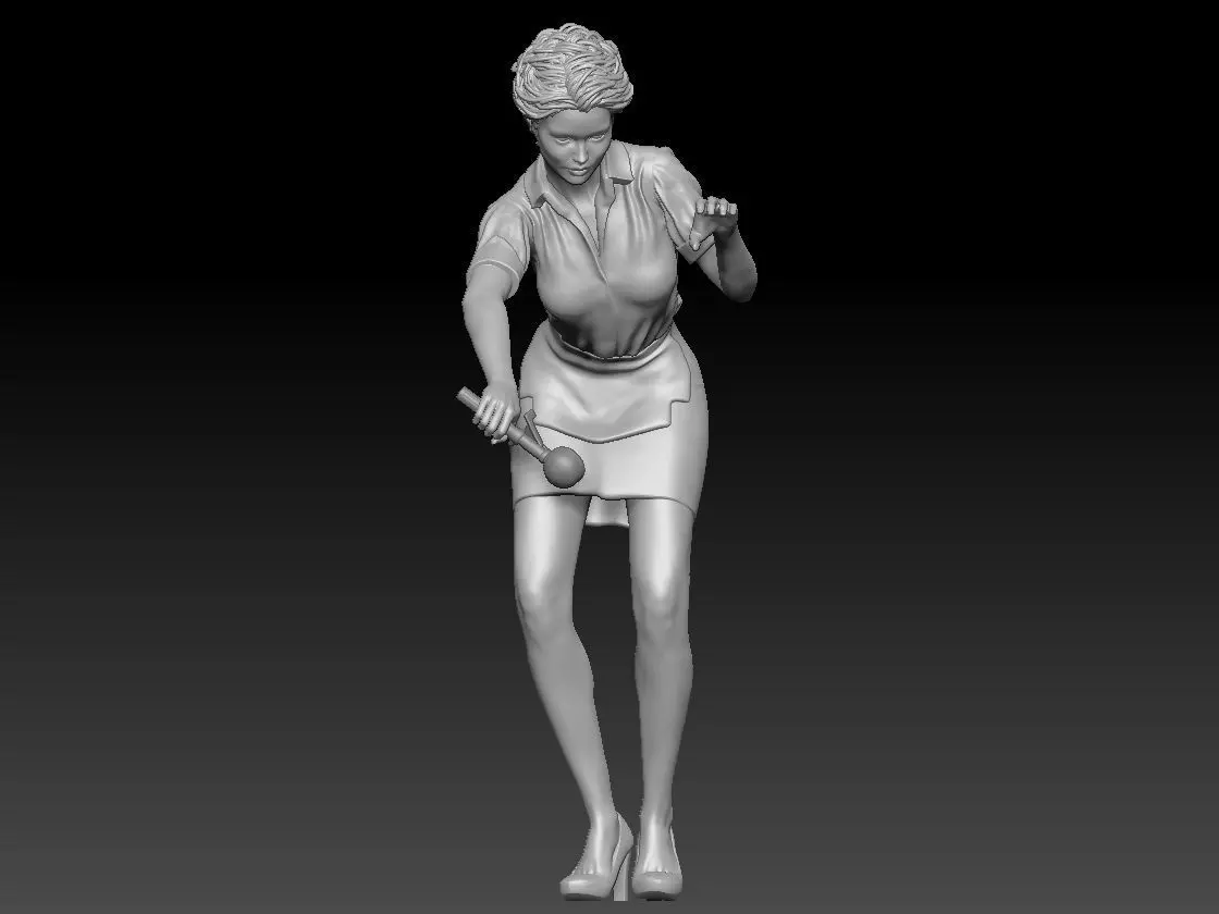 ICE CREAM SELLER GIRL 2 3D print model