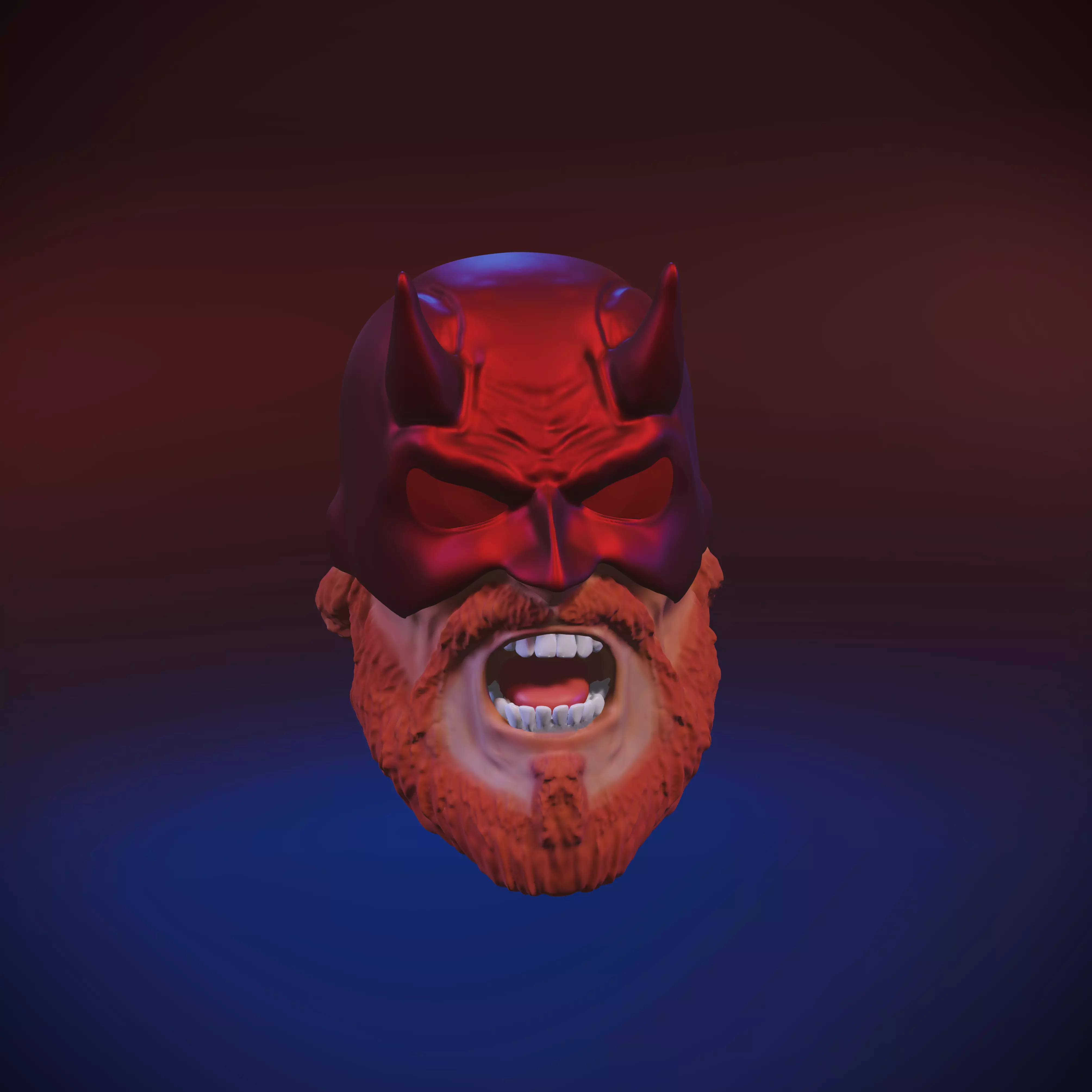 King Daredevil Screaming Head Free 3D print model
