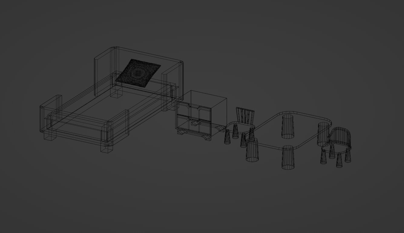 Childrens furniture PACK childrens room AND 1 item free Low-poly 3D model_9