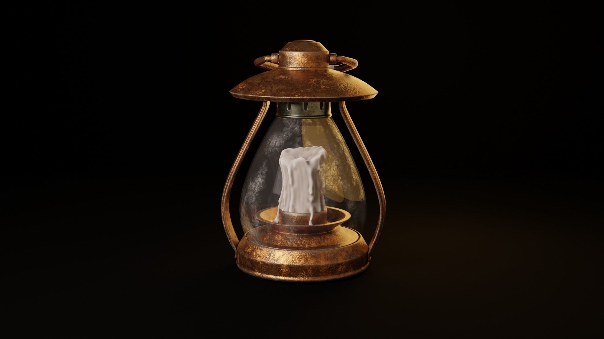 Old Lantern Low-poly 3D model_4