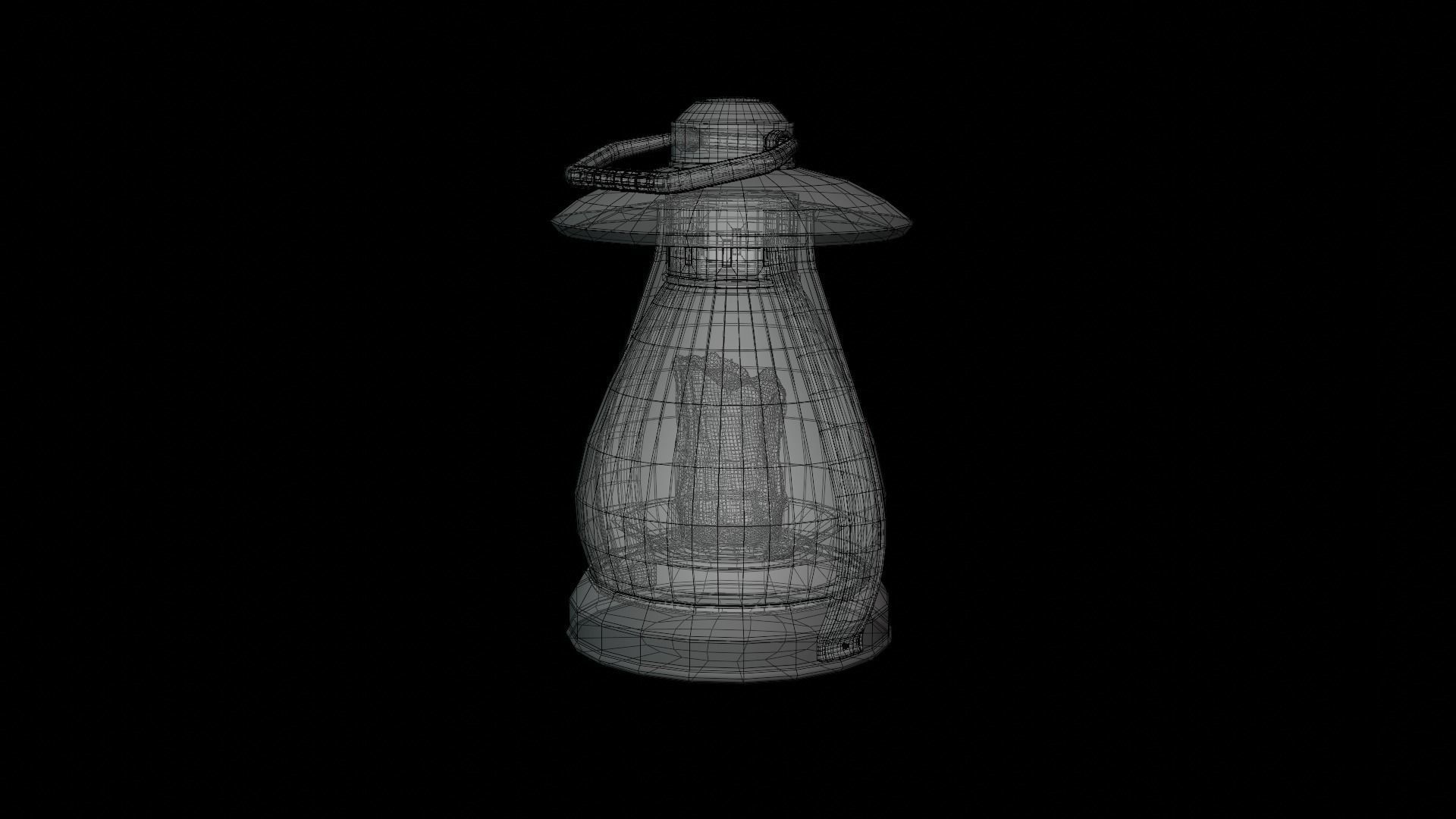 Old Lantern Low-poly 3D model_8