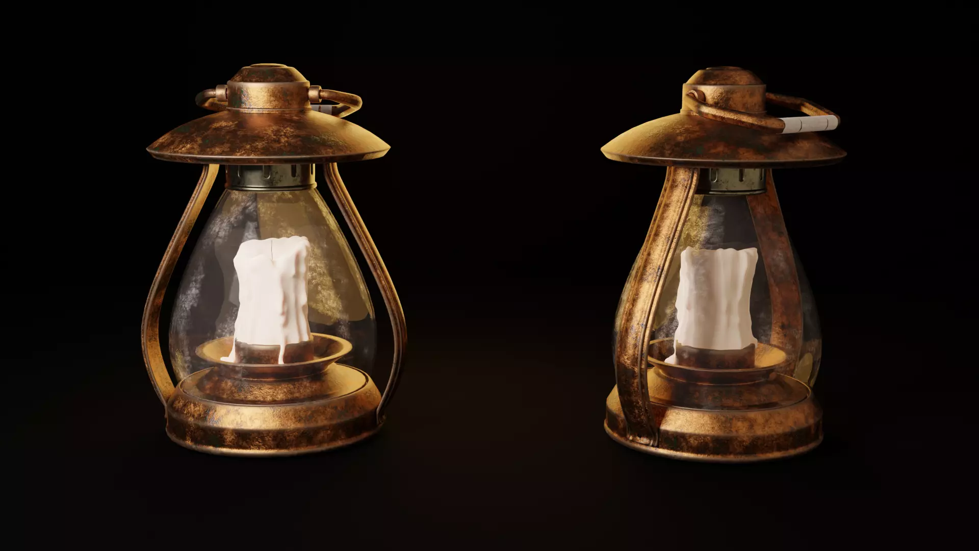Old Lantern Low-poly 3D model_0