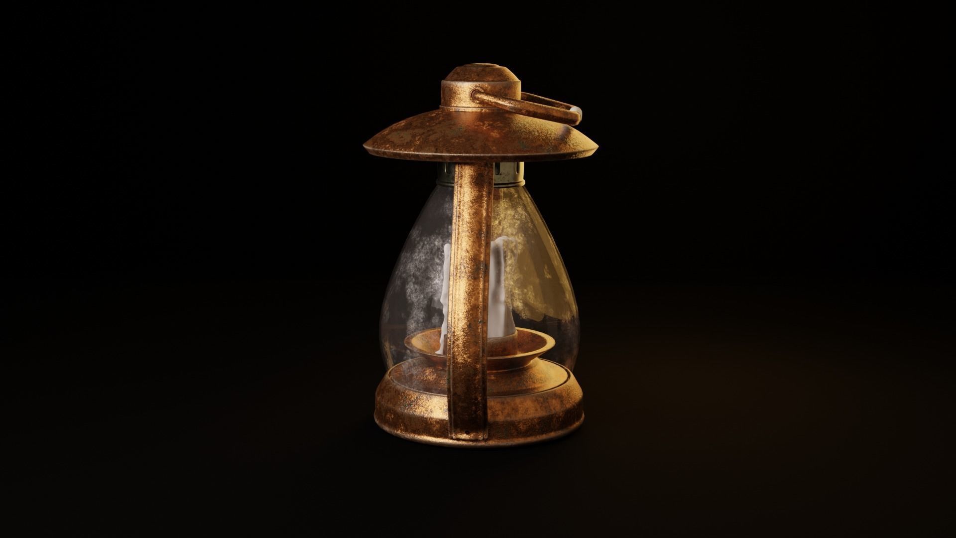 Old Lantern Low-poly 3D model_10