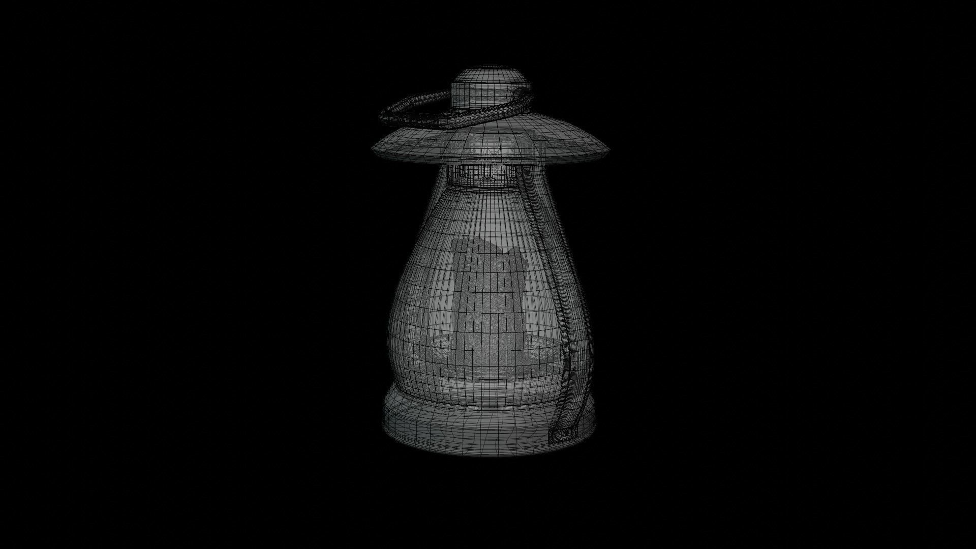 Old Lantern Low-poly 3D model_9