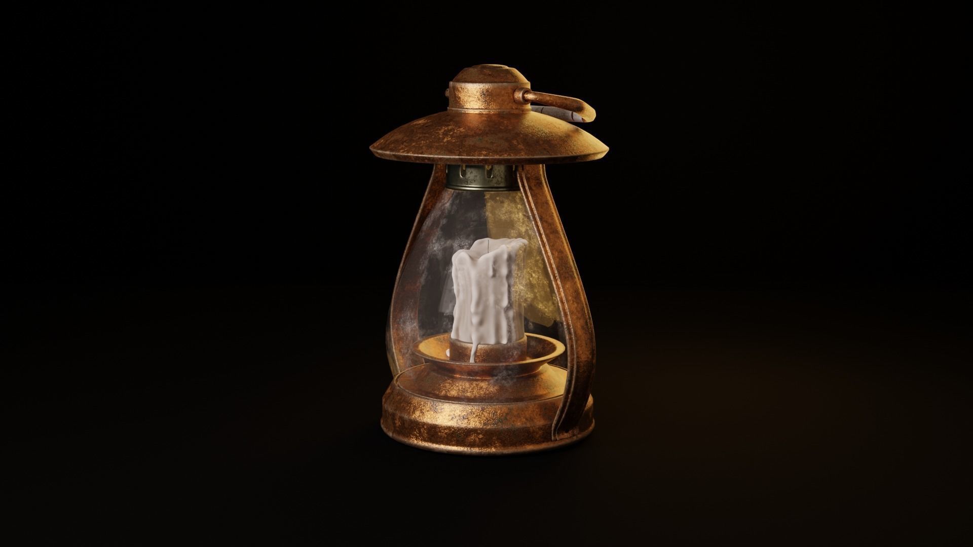 Old Lantern Low-poly 3D model_1