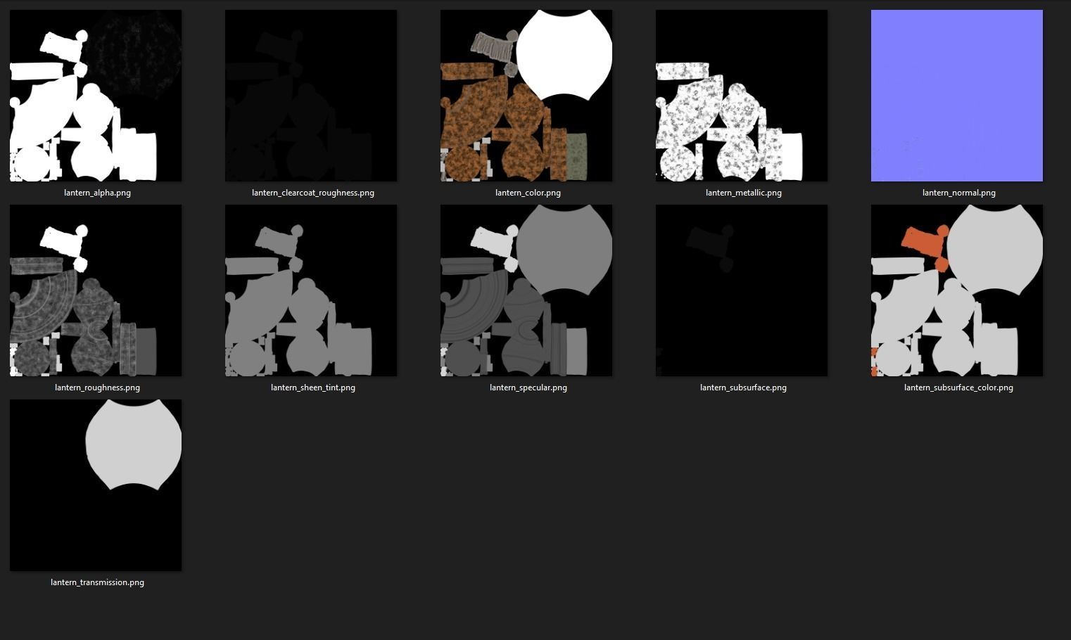 Old Lantern Low-poly 3D model_19