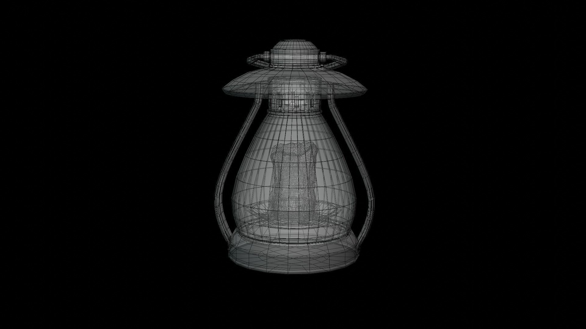 Old Lantern Low-poly 3D model_5
