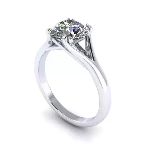 Solitaire Twist Prong Diamond Ring R25