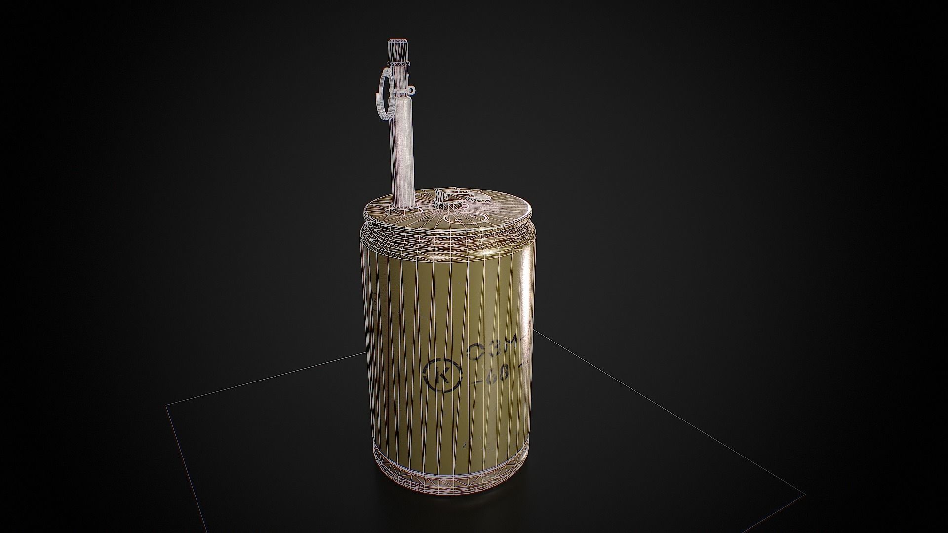 Anti-personnel bouncing mine  OZM-72 Low-poly 3D model_6