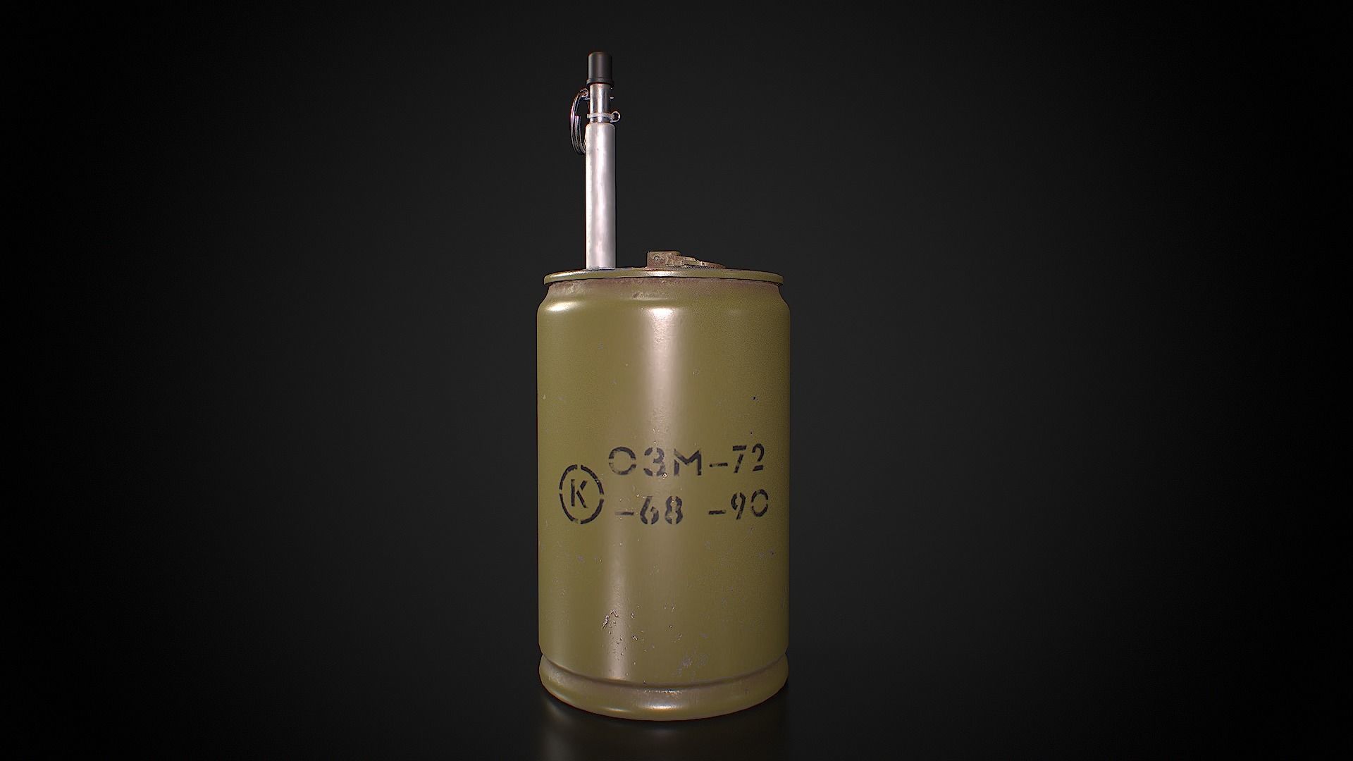 Anti-personnel bouncing mine  OZM-72 Low-poly 3D model_5